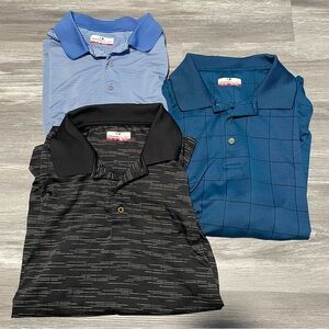 Golf Polo Bundle of 3 Grand Slam Blue & Black Performance Lightweight Active XL